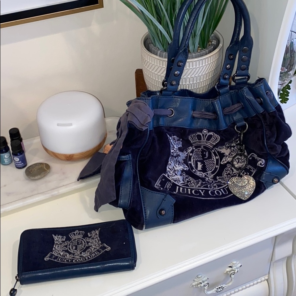 Authentic Juicy Couture Velvet purse and wallet